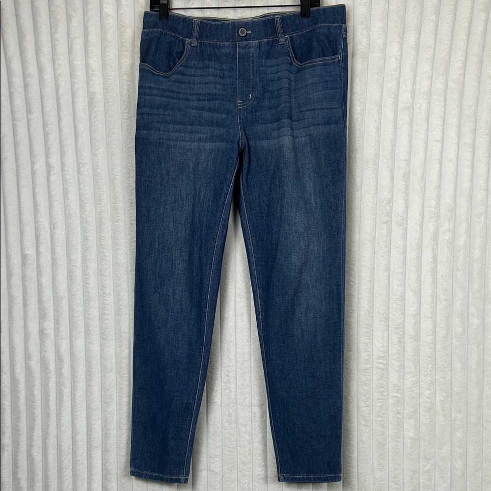 Betabrand lighterweight pull on skinny jeans size large medium wash
